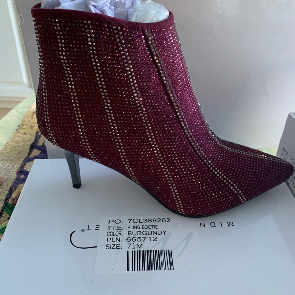 Midnight Velvet Bling Bootie Size 8